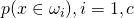 p(x \in \omega_i ), i = 1,c