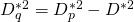D^{*2}_q = D^{*2}_p - D^{*2}